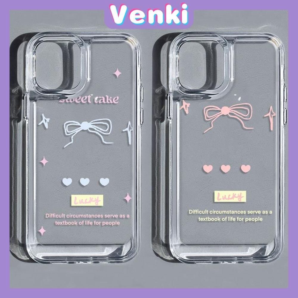 Venki - สำหรับ iPhone 15 Pro Max เคสใส TPU ปุ่มชุบไฟฟ้าอ่อนป้องกันกล้องกันกระแทก โบว์น่ารักสีสันสดใส เข้ากันได้กับ iPhone 14 13 12 11 XS XR 7Plus 8 Plus