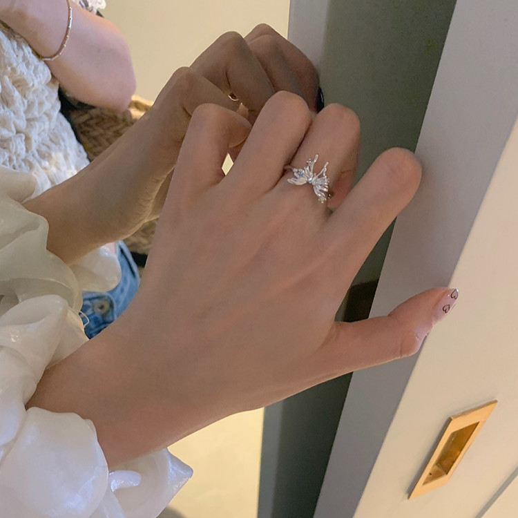 1ชิ้นผิดปกติผีเสื้อแหวนนิ้วเครื่องประดับเช่นของขวัญสําหรับผู้หญิงหวานสาว - รูปที่ 2