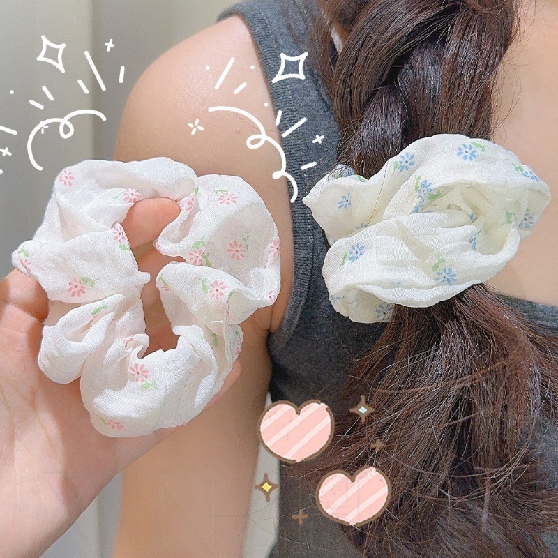 เครื่องประดับผมพื้นฐานประจําวัน-ดอกไม้สดขนาดเล็กลําไส้ใหญ่ผมแหวน-ยางรัดผมผู้หญิง-เกาหลี,แฟชั่น,สง่างาม,หวาน,น่ารัก-ห่วงผมสีชมพูโมริ​