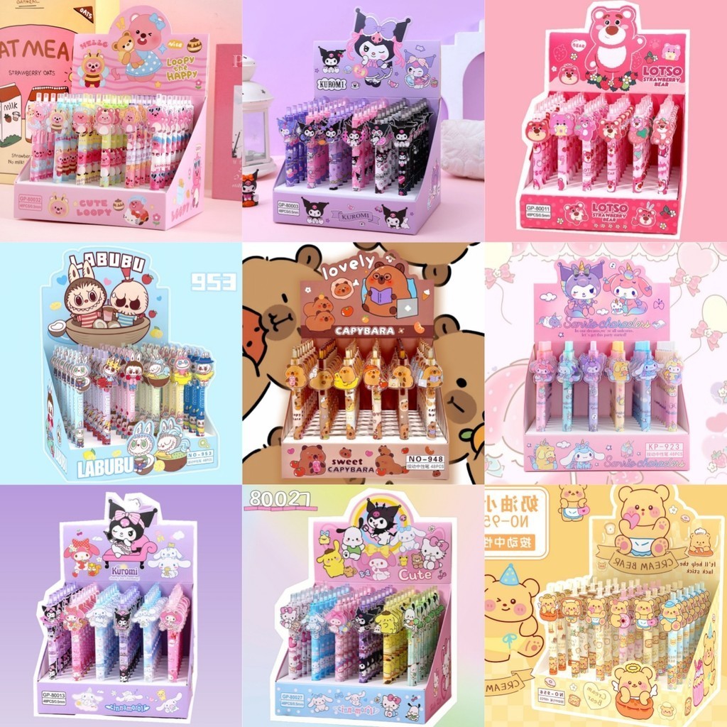 1ชิ้นน่ารักการ์ตูนแพทช์เจลปากกา0.5มิลลิเมตรสีดํากดปากกาเครื่องเขียนนักเรียนwj620