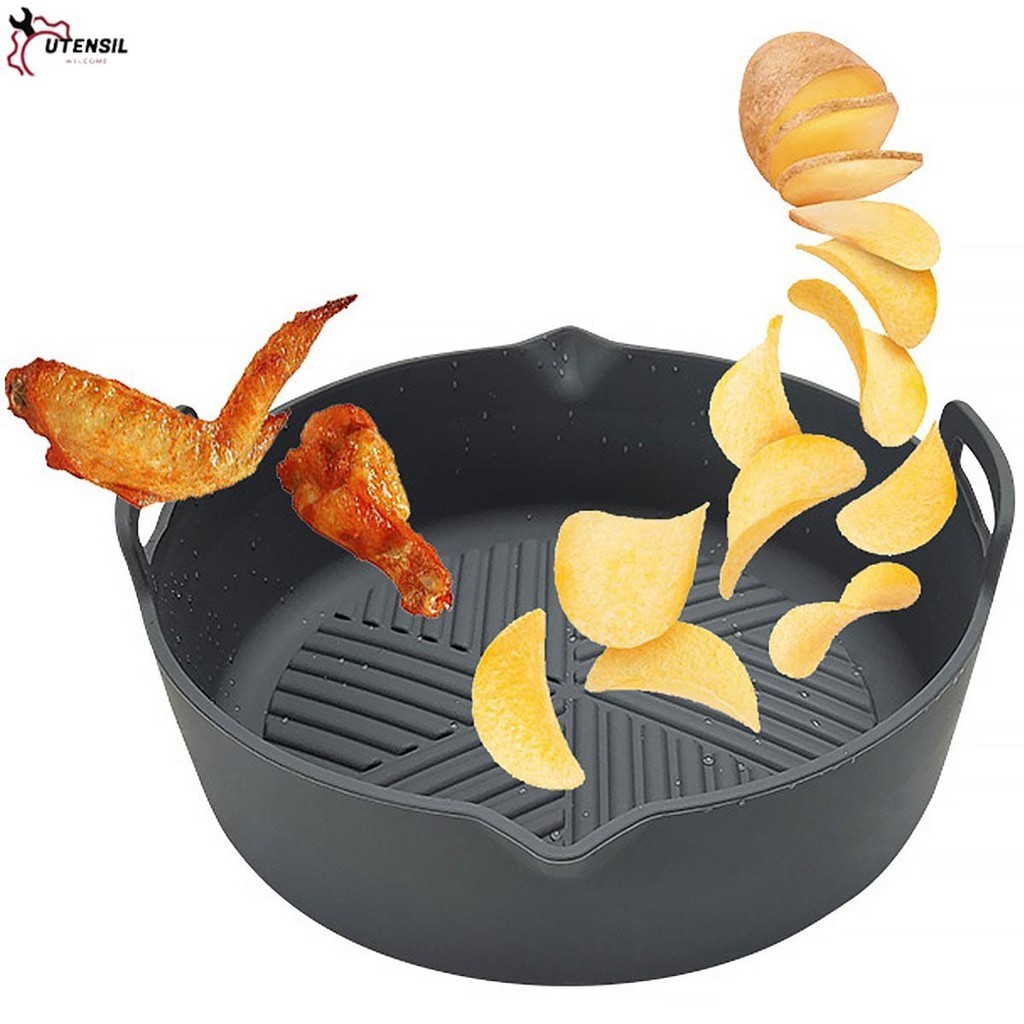 Air Fryer หม้อซิลิโคน 8 "Reusable Air Fryer ตะกร้าซิลิโคนสําหรับกระดาษ Liners SHOPSBC7879