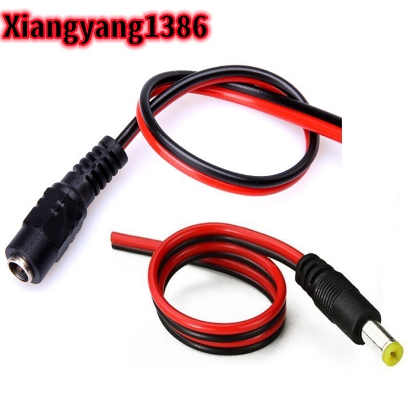 2PCS DC Power ชายหญิงสาย 12V ปลั๊ก DC อะแดปเตอร์สายปลั๊กสําหรับกล้องวงจรปิด DC ปลั๊ก 5.5*2.1 มม.5.5x2.1