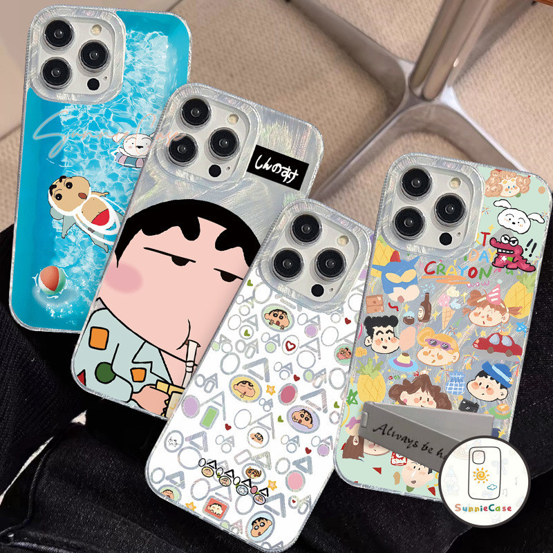แบรนด์แนวโน้ม เคส ชินจัง การ์ตูนดูเดิล เคสไอโฟน IPhone 7 15 8 14 Plus 7Plus 13 15 11 12 14 Pro Max X XR XS MAX SE 2020