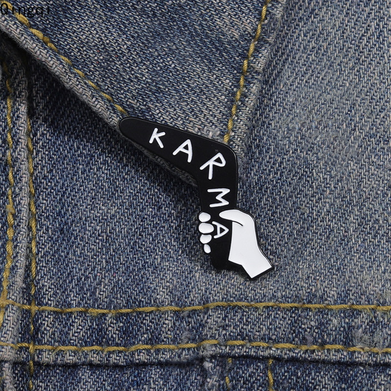 ตลก Karma เข็มกลัด Pins เข็มกลัดการ์ตูนป้ายโลหะกระเป๋าเป้สะพายหลังเสื้อผ้าอุปกรณ์เสริมของขวัญสําหรับเพื่อน - รูปที่ 6