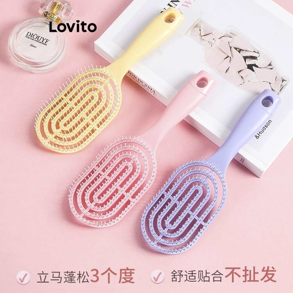 Lovito เครื่องมือป้องกันไฟฟ้าสถิตย์ไม่พันกันเครื่องมือทำผมสำหรับผู้หญิง LFA42411