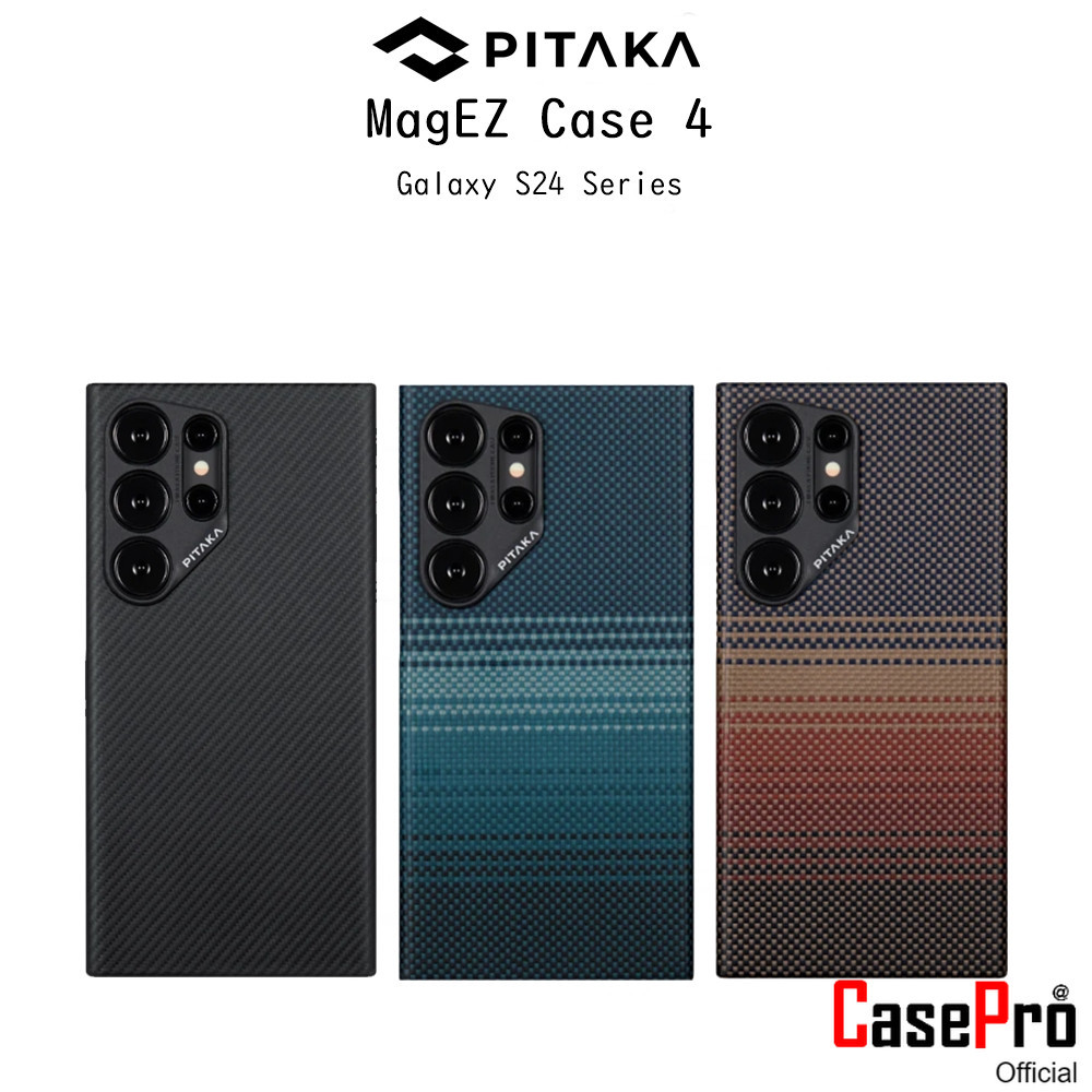 Pitaka Mag Ez Case 4 เคสกันกระแทกเคฟล่าแท้100%เกรดพรีเมี่ยม เคสสำหรับ Galaxy S24Ultra