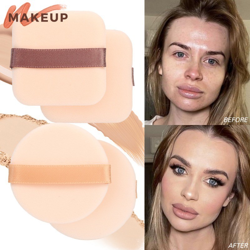 Flocking Powder Puff - Soft, Cotton, Washable - Ultra-thin Face Make Up Tool - Liquid Foundation Concealer Applicator - แป้งพัฟฟองน้ําเครื่องสําอาง