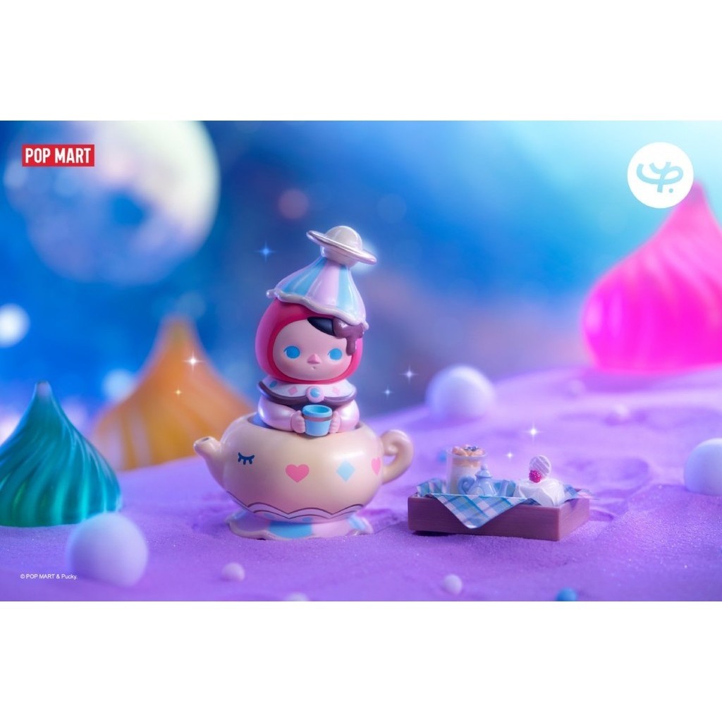 【secret】Popmart Pucky Pucky Pucky Elf Animal Tea Party Series Mystery Box Figure เครื่องประดับอินเทรนด์ของขวัญของเล่นน่ารัก