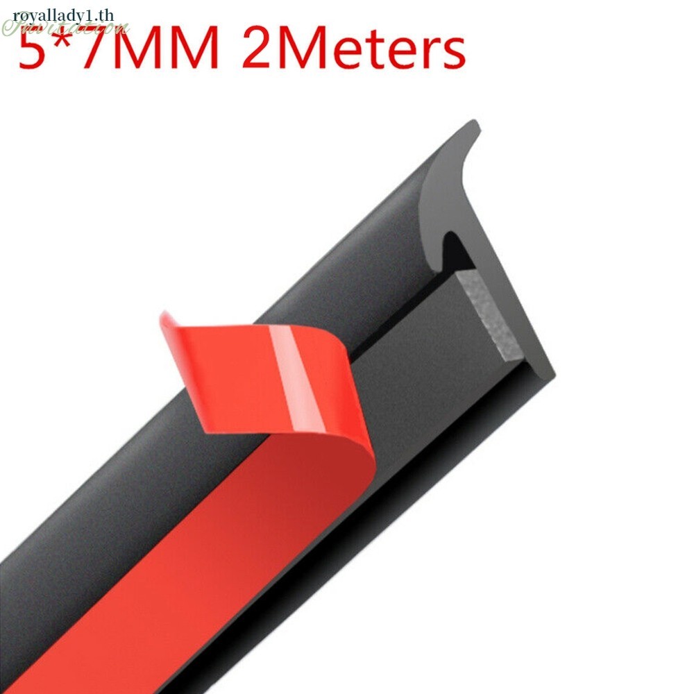 [ในสต็อก] 2m T-Type แถบปิดผนึกยางสีดําสําหรับรถขอบตัดกันชนกระโปรงด้านข้างริมฝีปาก