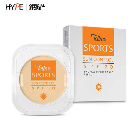 Tellme Sports Sun Control Two-Way Powder Cake refill SPF20 แป้งเท็ลมี สปอต ซัน ทู เวย์ พาวเดอร์ เค้ก รีฟิว 12ก. (ส้ม)
