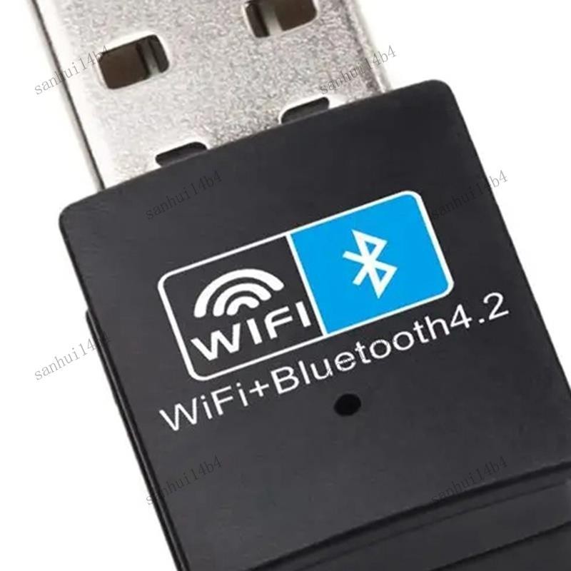 【sanhui14b4 】USB Wifi อะแดปเตอร์ที่รองรับบลูทูธ V4.2 การ์ดเครือข่ายไร้สาย Wifi เสาอากาศเครื่องส่งสัญญาณ PC Lan ตัวรับสัญญาณอินเทอร์เน็ตเปลี่ยน