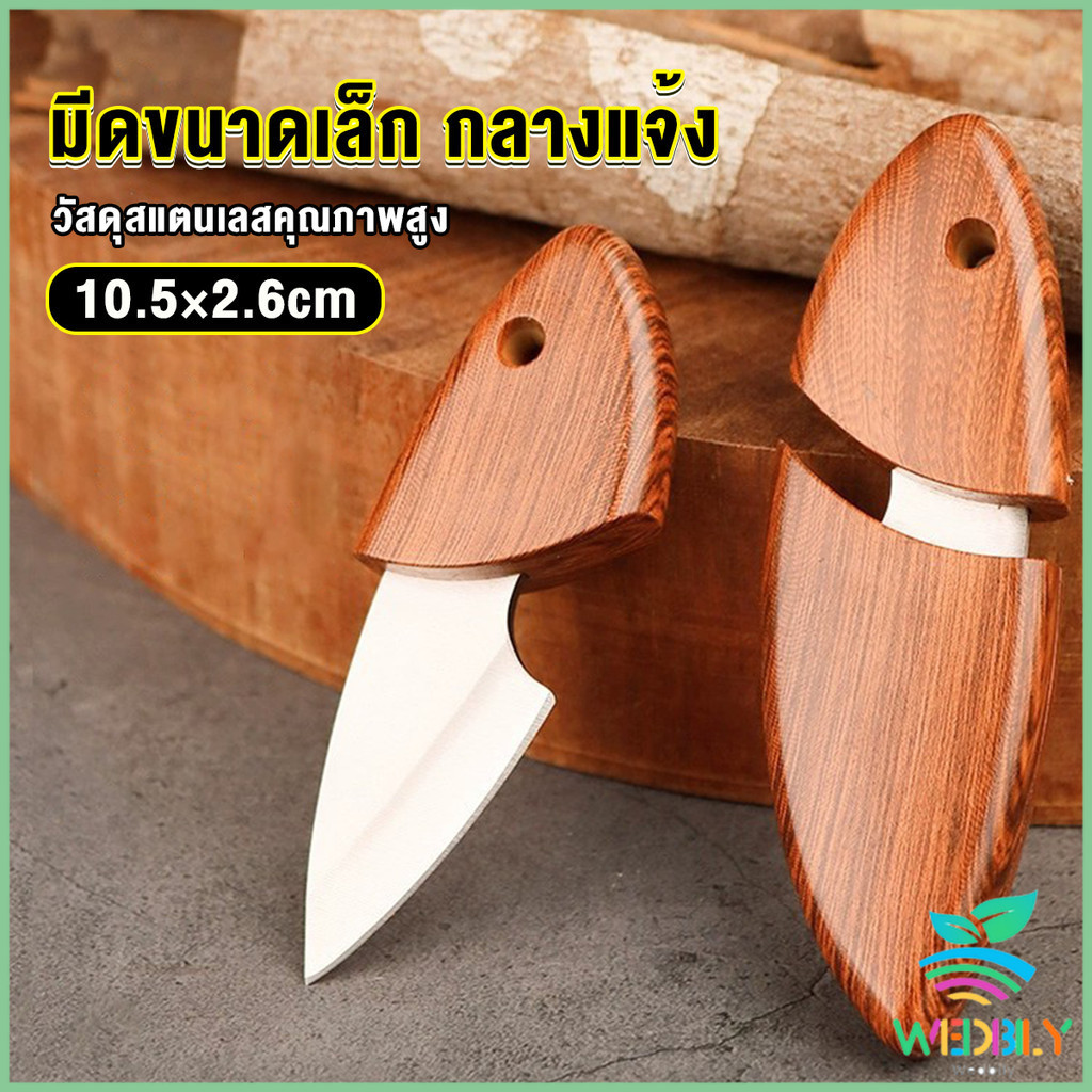 มีดขนาดเล็ก มีดพก ที่จับและปลอกพลาสติก พกติดตัวได้ Fruit knife