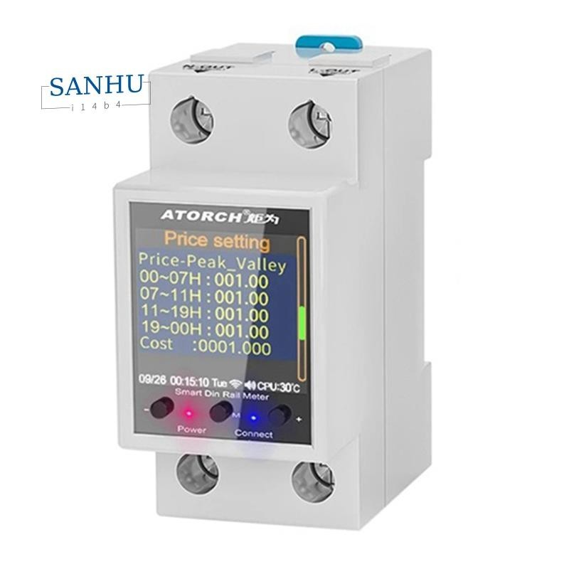 【sanhui14b4 】ATORCH Gr2pws มิเตอร์ไฟฟ้า Tuya WiFi Rail Power Energy Meter AC50-320V Digital Display 