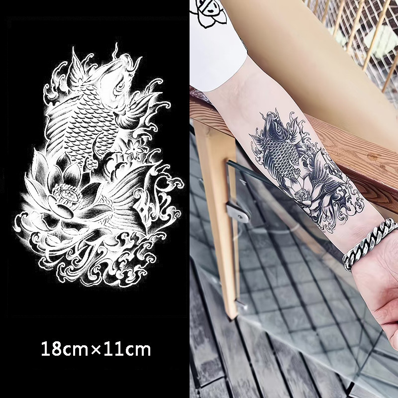 โกโก้ เมจิกสัก ติดทนนาน15วัน ;18ซม*11ซม.;สติ๊กเกอร์รอยสัก กันน้ํา ติดทนนาน รอยสักปลอม รอยสักชั่วคราว รอยสักกึ่งถาวร