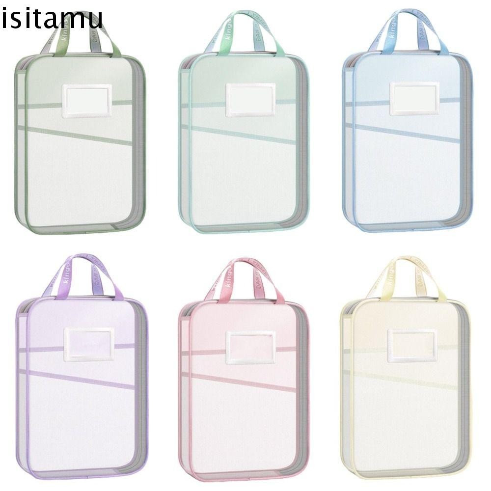 กระเป๋าเก็บกระดาษทดสอบ ISITAFT,กระเป๋าซิปตาข่ายหนาโปร่งใส, ไนลอนทนทาน โมรันดี สีแบบพกพาแฟ้มโฟลเดอร์กระเป๋าเด็ก