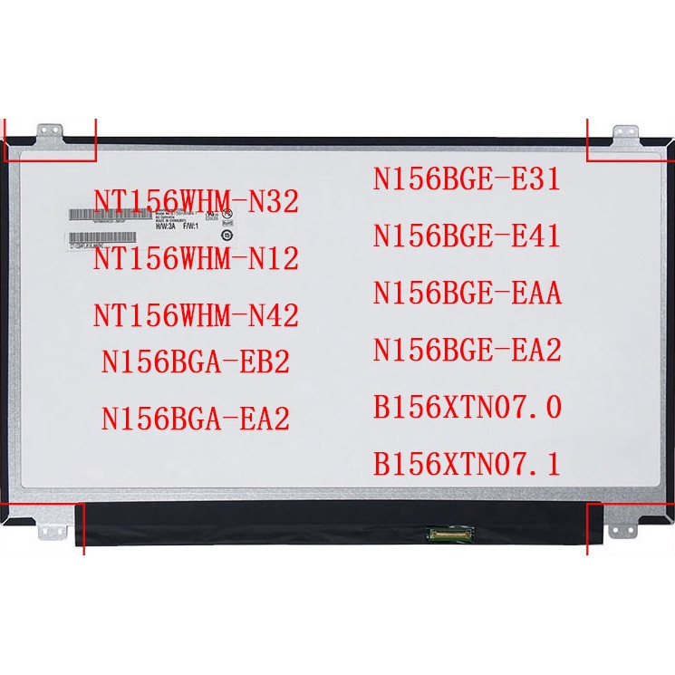 15.6 นิ้ว 30 พิน 1366*768 NT156WHM-N32 NT156WHM-N12 NT156WHM-N42 N156BGA-EB2 N156BGA-EA2 N156BGE-E31