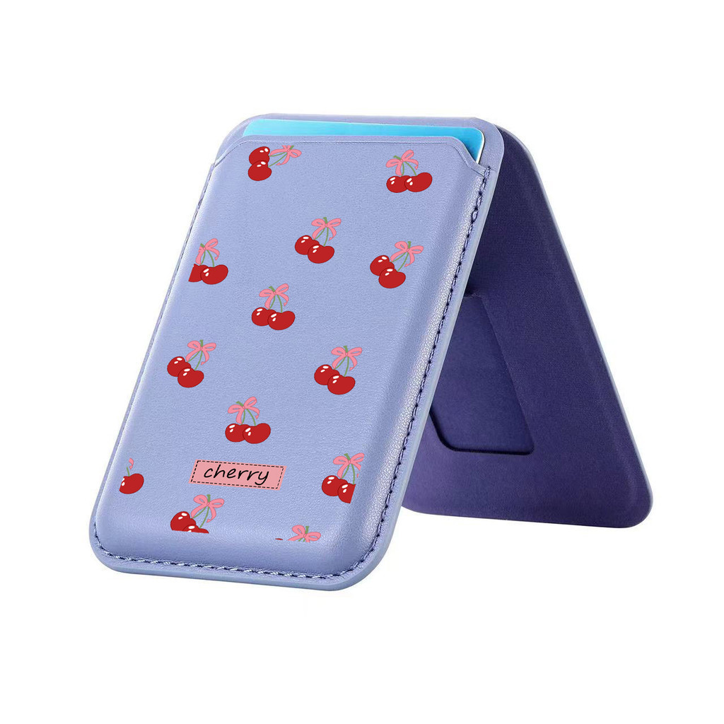 น่ารักน่ารัก Girly Cherry พิมพ์กระเป๋าสตางค์สําหรับ iPhone 16 15 14 13 12 11 Pro Max Plus หนังฝาครอบโทรศัพท์สําหรับกรณีกระเป๋า