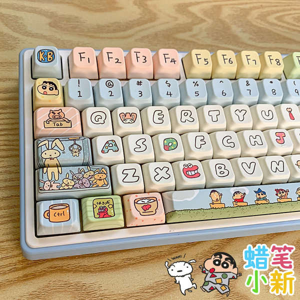 keycap ไทย Crayon Xiaoxin บุคลิกภาพแป้นพิมพ์ Keycaps Meda ความสูง PBT Sublimation แป้นพิมพ์เครื่องกล