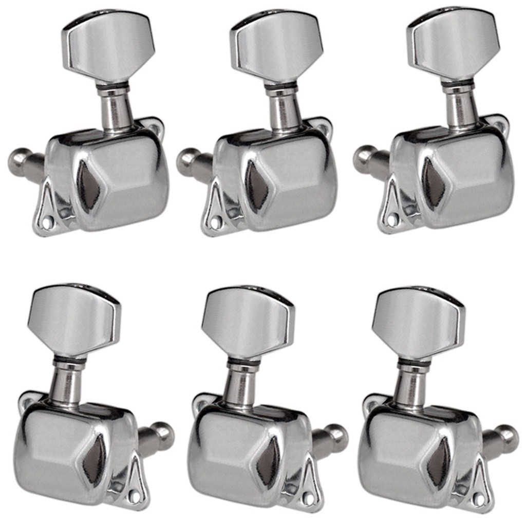 6PCS Guitar String Tuning Peg Metal Semi-Closed Button Tuner for Electric Guitar