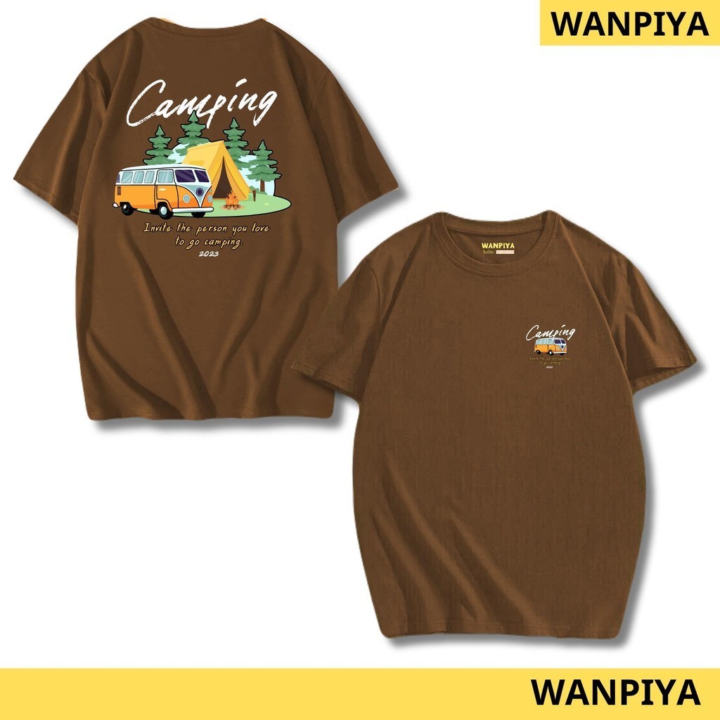 วันปิยะ เสื้อยืดลาย Invite the person you love to go camping 2023 แคมป์ปิ้ง เสื้อยืด ผ้า Cotton 100% ผ้านุ่ม ใส่สบาย