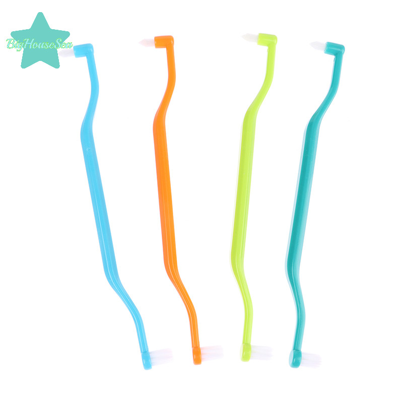 [BigHouseSea] แปรงซอกฟันจัดฟัน Double-Beam แปรงสีฟันทําความสะอาดฟันแบบนุ่ม Oral NEW