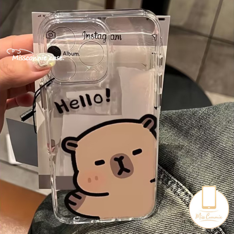 คู่การ์ตูน Capybara น่ารักสําหรับ Redmi 13C 9C 10C 12 9A 10A 10 A2 12C 9T A1 9 หมายเหตุ 11 12 13 9 8 10 Pro Max 10s 11s Poco X5 X6 M3 Pro Mi 11 12 หมี เคสสร้อยข้อมือ