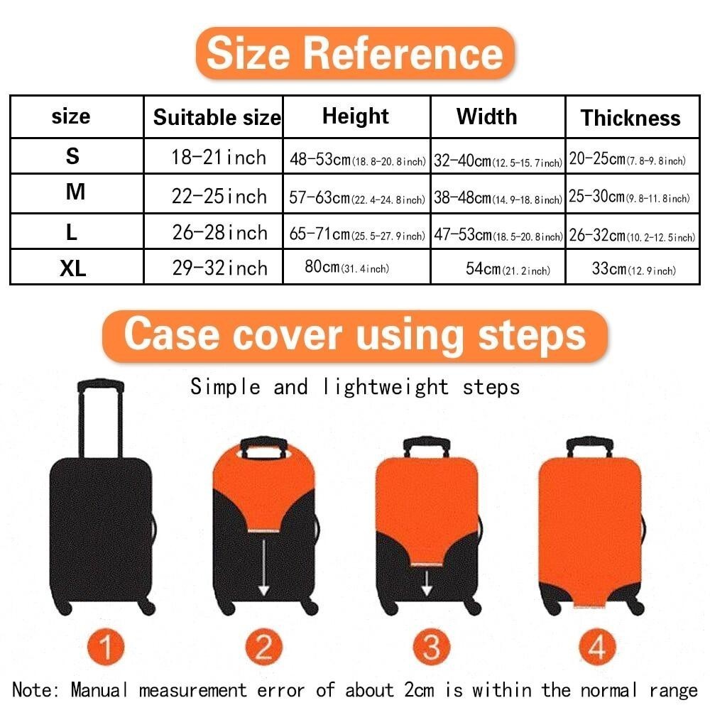 🔥 ผลิตภัณฑ์ขายร้อน ผ้าคลุมกระเป๋าเดินทาง สีพื้น ยืด Luggage Cover S/M/L/XL  ผ้าคลุมกระเป๋าเดินทาง text letter ซีรีส์
