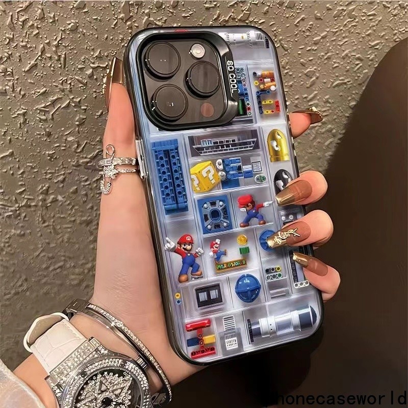 เหมาะสำหรับiPhone11 12 13 14 15Pro PROMAX XSMAX 7 8p Xr ช่างซ่อมบล็อกอาคารที่สร้างสรรค์ เคสโทรศัพท์มือถือฝ้าบางเฉียบ
