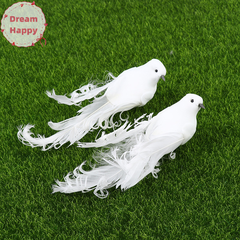 DreamHappy White Birds โฟมเทียม Doves Craft Birds นกตกแต่ง TH