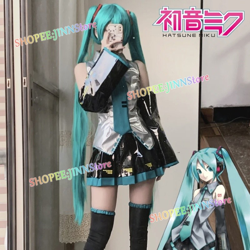- Jinn - VOCALOID HATSUNE MIKU คอสเพลย์ MIKU ชุดคอสเพลย์ชุดวิกผมชุด Carnival อะนิเมะปาร์ตี้ชุด