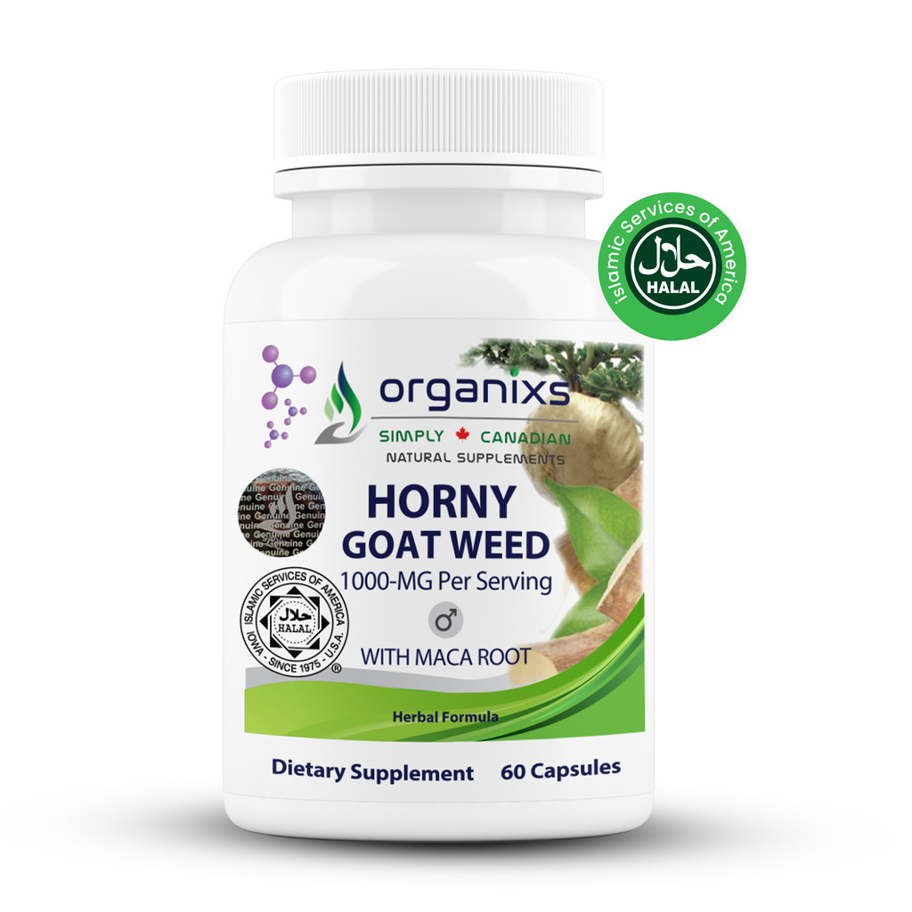 Organixs Premium Energy Boost Natural Horny Goat Weed 1590mg, Maca, Tribulus, Tongkat Ali – 60 Caps [Exp: 07/26]