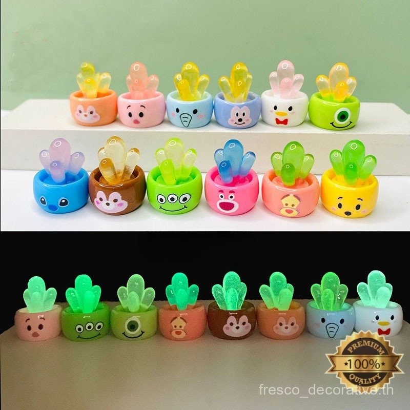 Nightglow succulent ไม้กระถางขนาดเล็ก DIY เครื่องประดับสร้างสรรค์อุปกรณ์เสริมเดสก์ท็อปเครื่องประดับ