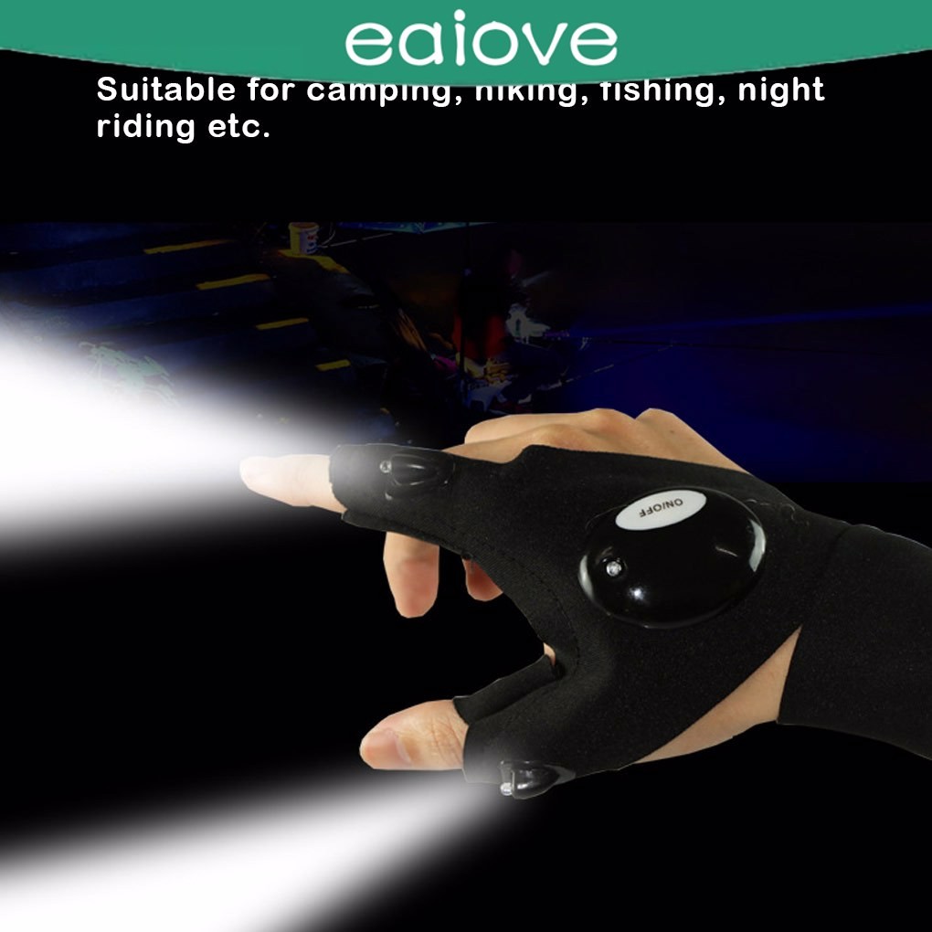 1/2/3/5 ผู้ใหญ่แบบพกพา Fingerless ไฟฉายถุงมือเดินป่า Traveling Night ตกปลาแบตเตอรี่ขับเคลื่อน Lighted Mitten Lighting
