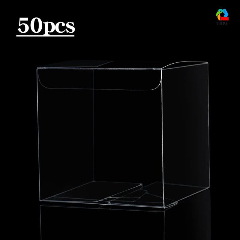 50 ชิ้นกล่องพลาสติกใสสําหรับของขวัญ Pvc กล่องบรรจุของขวัญบรรจุภัณฑ์กล่องขนมโปร่งใสกล่องของขวัญแต่งงาน Party Favors paudnef.th