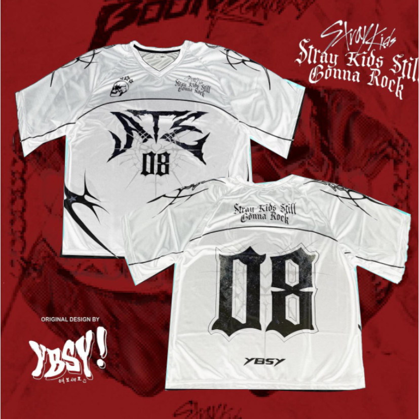 2024 ใหม่ YBSY! Straykids jersey Stray Kids Stray Gonna Rock ดีไซน์ใหม่การพิมพ์ระเหิดราคาถูกเสื้อขนาดใหญ่ READ DESC] ATE K-pop jersey