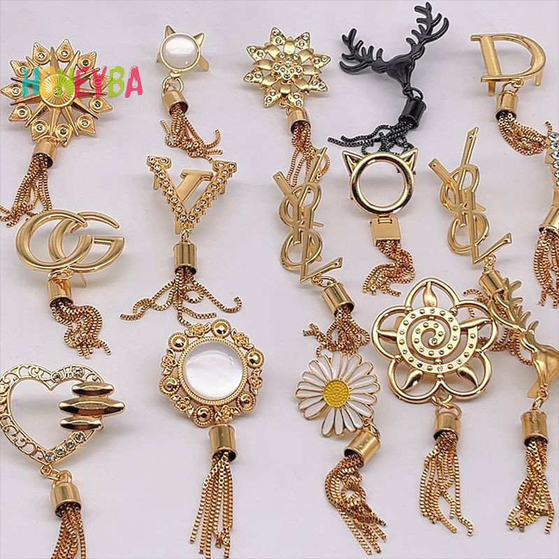 <Honeyba> ประณีตโลหะน่ารักกวาง Clasp Buckle กระเป๋าหมวกตกแต่ง sel ฮาร์ดแวร์ DIY หนังหัตถกรรมอุปกรณ์เสริม Nice