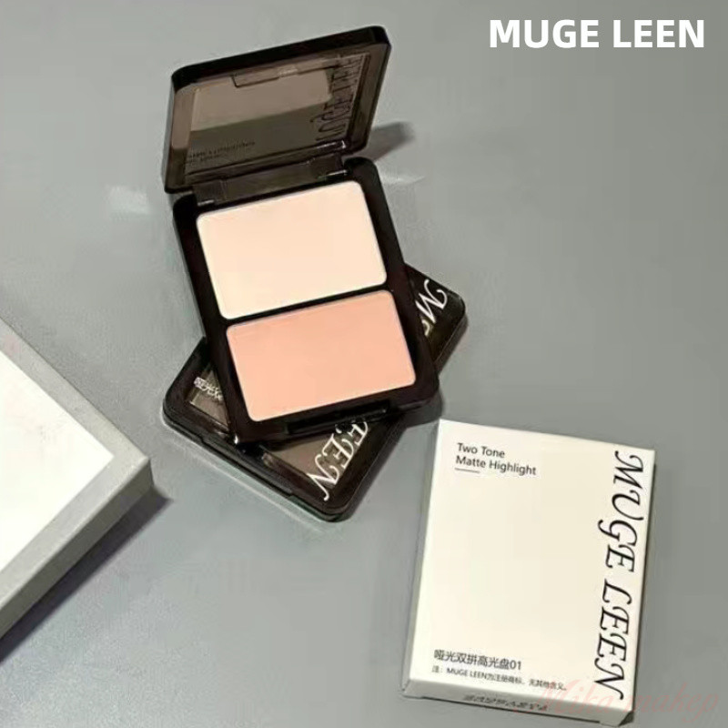 MUGE LEEN พาเลทท์คอนทัวร์ทูโทน ไฮไลท์เนื้อแมตต์ แป้งเนื้อบางเบาเป็นธรรมชาติ