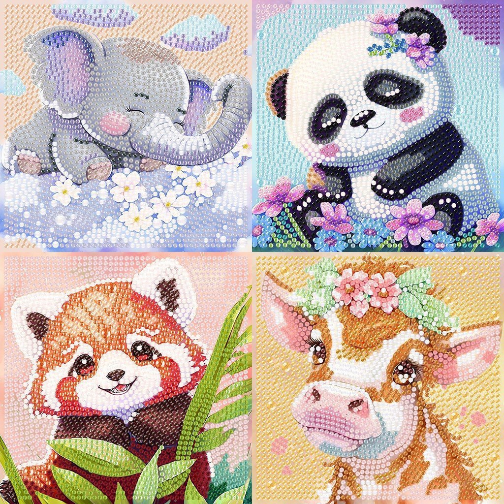 18x18 ซม.เด็กการ์ตูนเพชรชุดสัตว์สีเพชรจิตรกรรมชุด 5d สติกเกอร์เพชรเด็ก diy Handmade ของขวัญเพื่อนเด็กของขวัญ