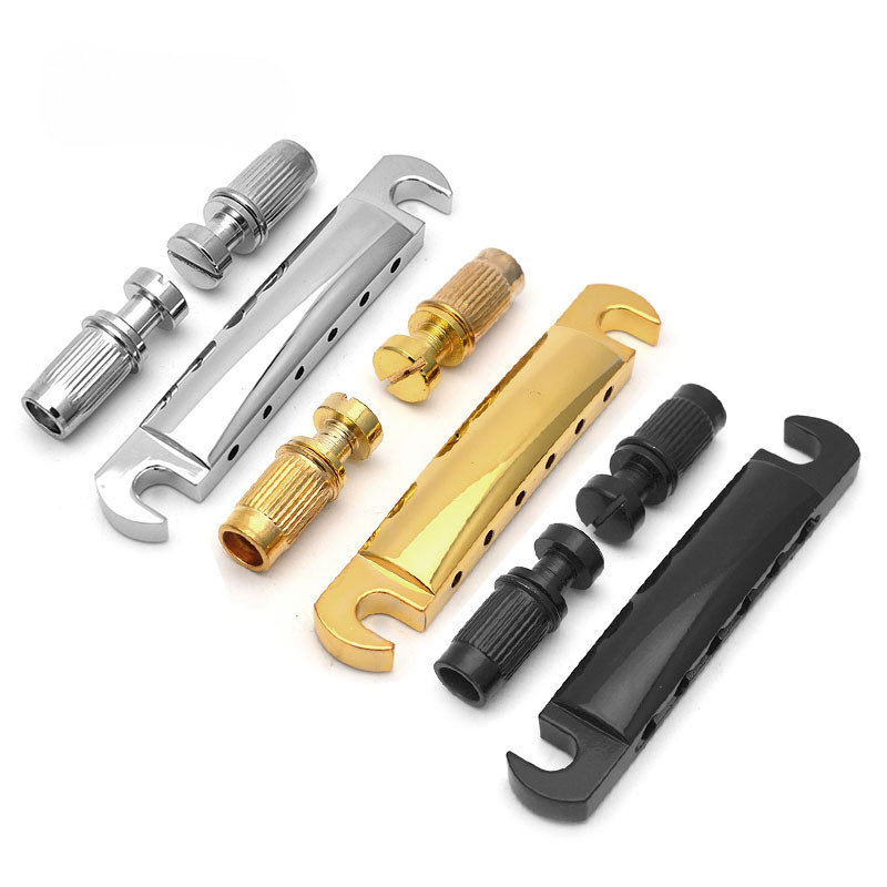 Gold/Black/Chrome 6 สายอาน Tune-O-Matic Bridge สําหรับกีตาร์ไฟฟ้า LP