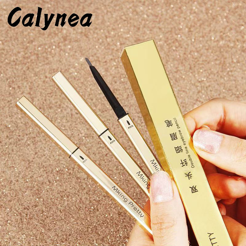 CALYNEA  ดินสอเขียนคิ้ว 2 in 1 แบบหมุนอัตโนมัติ สีชัด  พร้อมแปรง เขียนง่าย ติดทนนาน