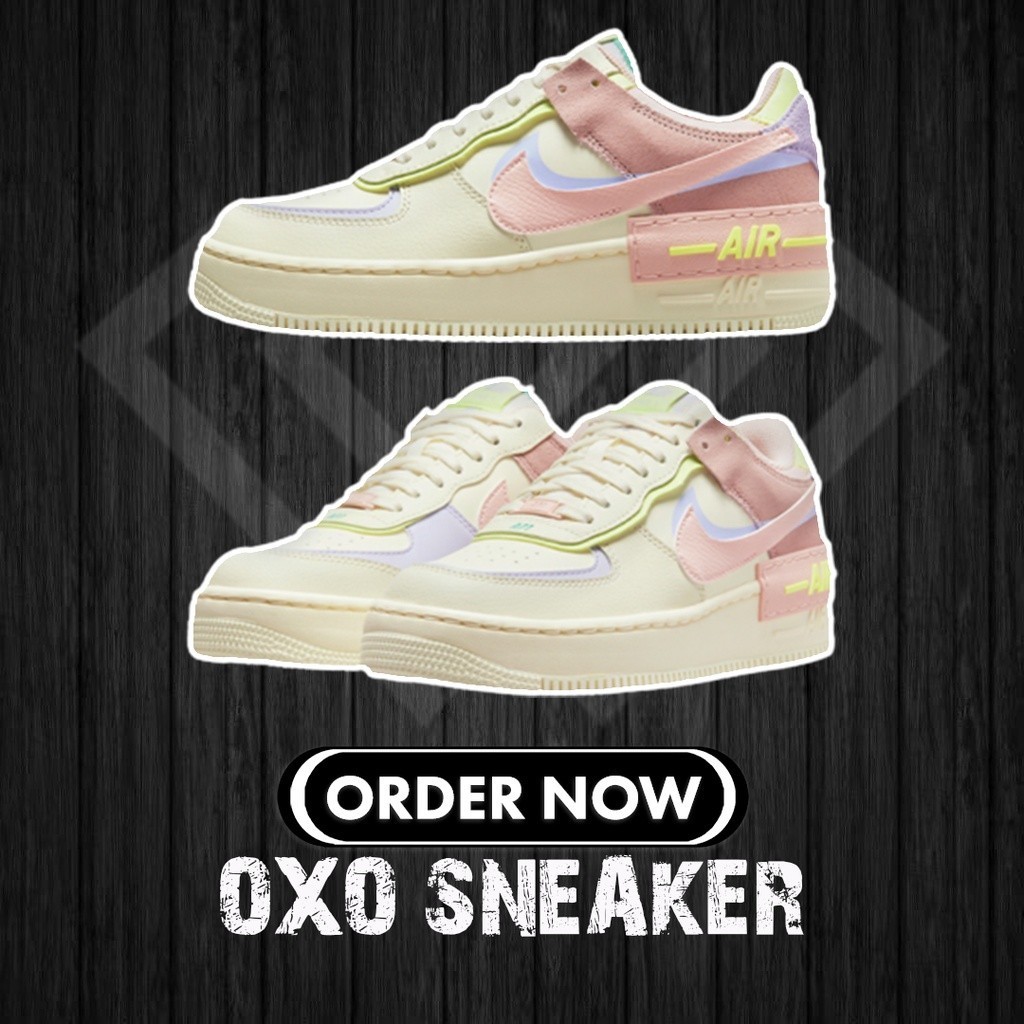 NIKE AIR FORCE 1 SHADOW CASHMERE YELLOW PINK AF1(Originals Quality 100%) CI0919-700 NIKE SHOES SNEAK