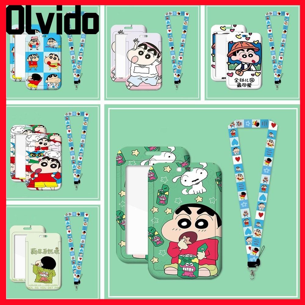ซองใส่บัตรการ์ตูน OLVIDO,ที่ใส่ รหัส โพลีเอสเตอร์ ABS,เครยอนชินจังพร้อมซองใส่นามบัตรเชือกเส้นเล็ก