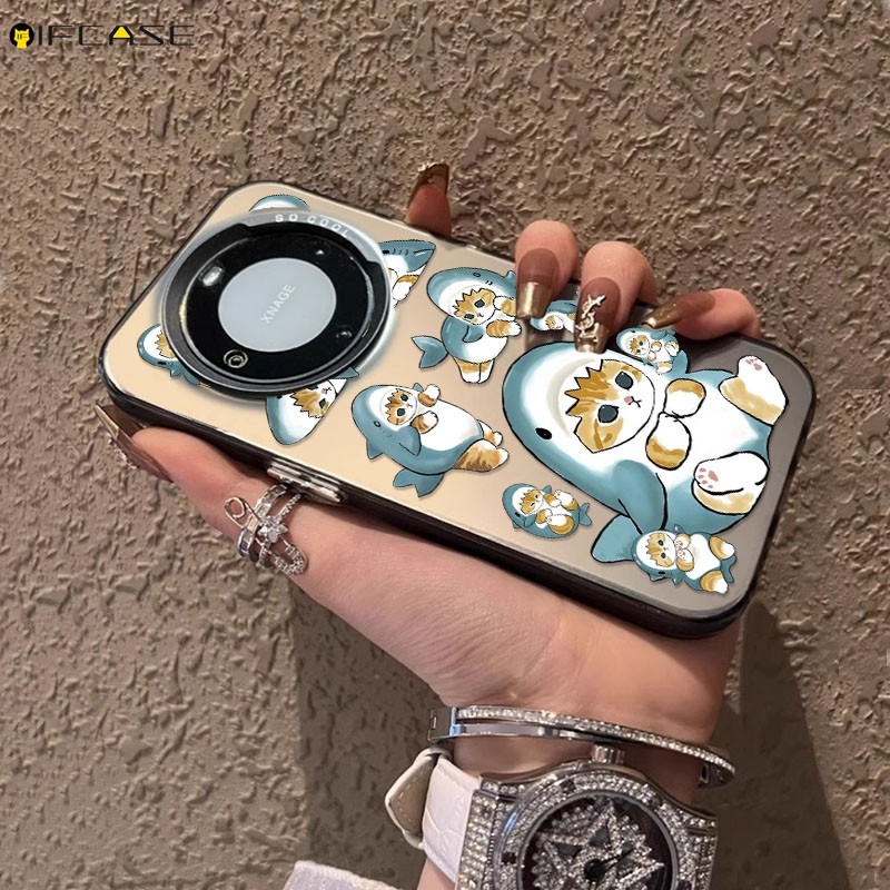 Mofusandเคสโทรศัพท์สําหรับvivo X100s X100 Ultra X90 X80 X70 Pro X60 เคสโทรศัพท์Mofusand Shark Toastขนมปังแมวน่ารักการ์ตูนแฟชั่นหรูหราเลเซอร์Frostedปลอกกรณีปกหลัง