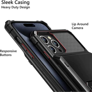 2 In 1 Flip Wallet Card Holder ID Slotเคสโทรศัพท์สําหรับiPhone 17 Pro Max16 15 14 13 12 11 Pro Max Plus Heavy Duty Drop Protection Hardปกหลัง