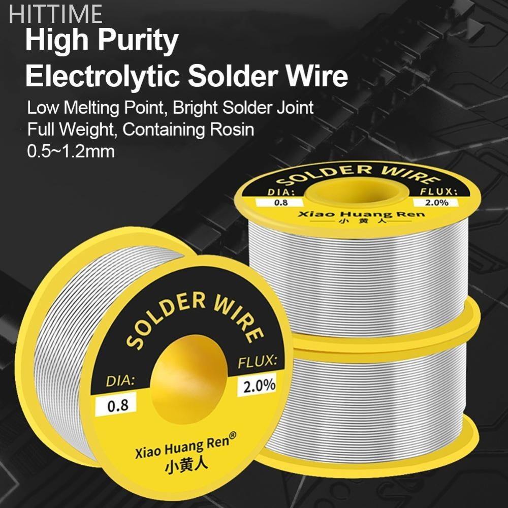 Hittime 60/40 ลวดบัดกรี 0.5/0.8/1.0/1.2 มม.Rosin Coreดีบุกบัดกรีลวดบัดกรีเชื่อมFLUX 2.0% ลวดเหล็กRee