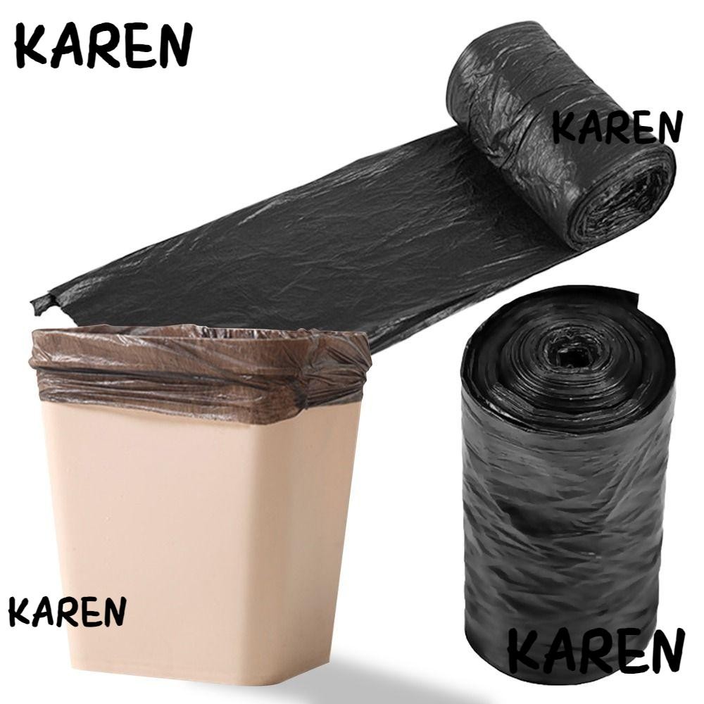 Karen 1 ม้วน 13 ถุง/ม้วนถุงขยะ, ถังขยะ 40x50 ซม. ถุงขยะ, จุดทิ้งในครัวเรือนถุงพลาสติกสีดําห้องน้ําห้องครัว