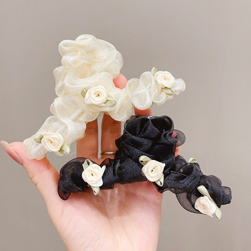 Little Fresh Rose Hair Pins กิ๊บติดผมหวานด้านหลังหัวของเธอ Hairpin ฝรั่งเศสใหม่ตาข่ายคลิปด้านบนเครื่องประดับผม