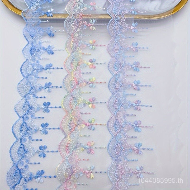 1สีชมพู/สีฟ้าปักลูกไม้ตัดกับสำเนียงดอกไม้น่ารัก, DIY กระโปรงเฮ็มและโลลิต้าอุปกรณ์เสริม, จักรเย็บผ้าและอุปกรณ์ถัก