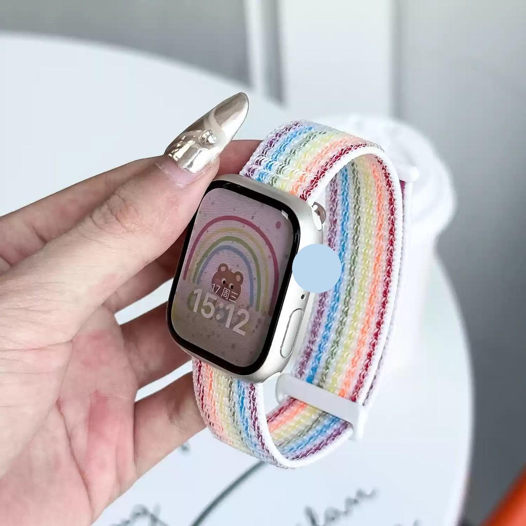 สายไนลอนสําหรับ แอปเปิล ดู วงดนตรี 44 มม.40 มม.49 มม.45 มม.41 มม.42 มม.38 มม.สบายสร้อยข้อมือสําหรับ ฉันดู ชุด 9 8 7 6 5 3 2 1 พิเศษ 2 กับ วงดนตรี
