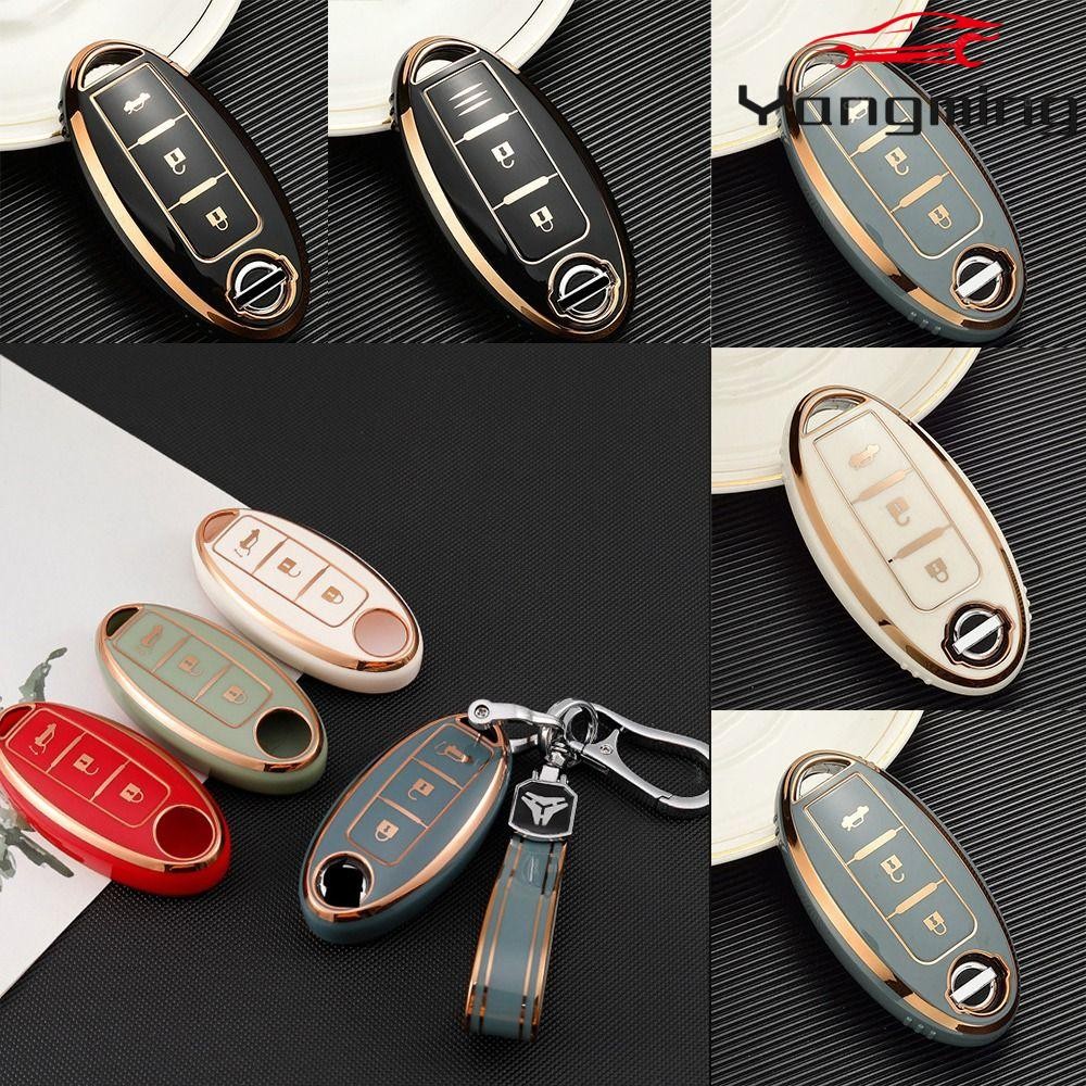 Yangming Key Cover Shell, 3 Botons Holder กุญแจรถ, Key Protector Soft TPU Full Protection Key Cover 